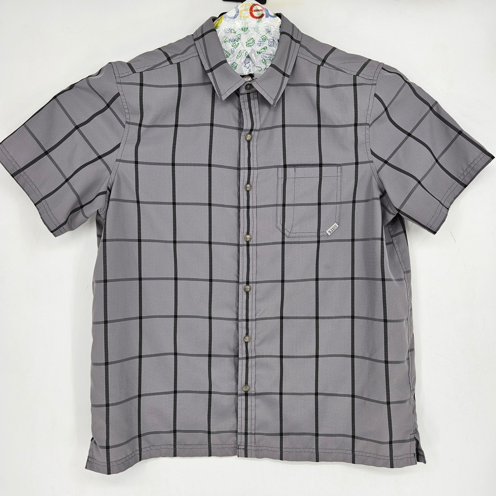 5.11 Tactical Shirt Mens Large Button‎ Up Nate Gray Short Sleeve Casual Outdoors